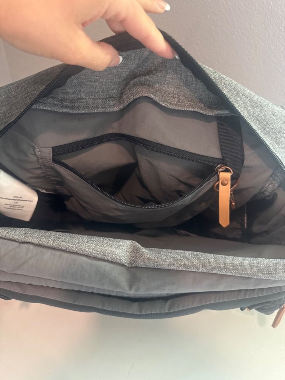 Petunia Pickle Bottom Diaper Bag Black/Gray Boxy Backpack Changing Pad Luxury - Picture 6 of 16